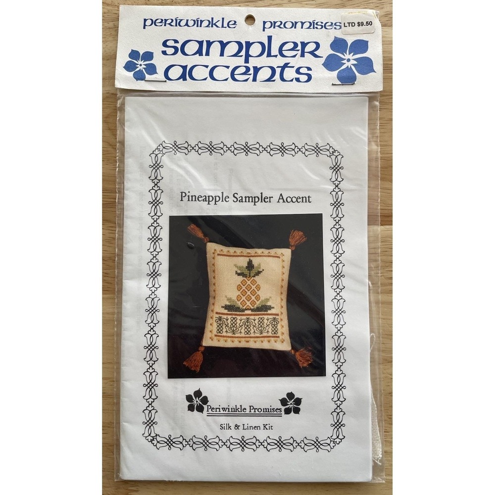 Periwinkle Promises Sampler Accents PINEAPPLE Needlepoint Silk/Linen Kit NEW